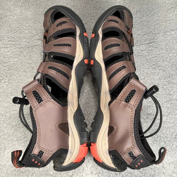 Eddie Bauer Fisherman Sandal Mens 9 Troy Leather Gorpcore Hiking Bump Toe Cinch - Picture 7 of 12